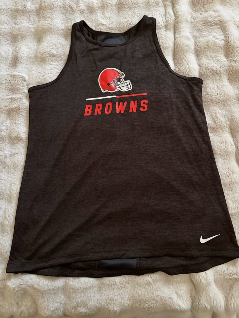 Nike Black Heather Performance Tank with Subtle Gray Logos